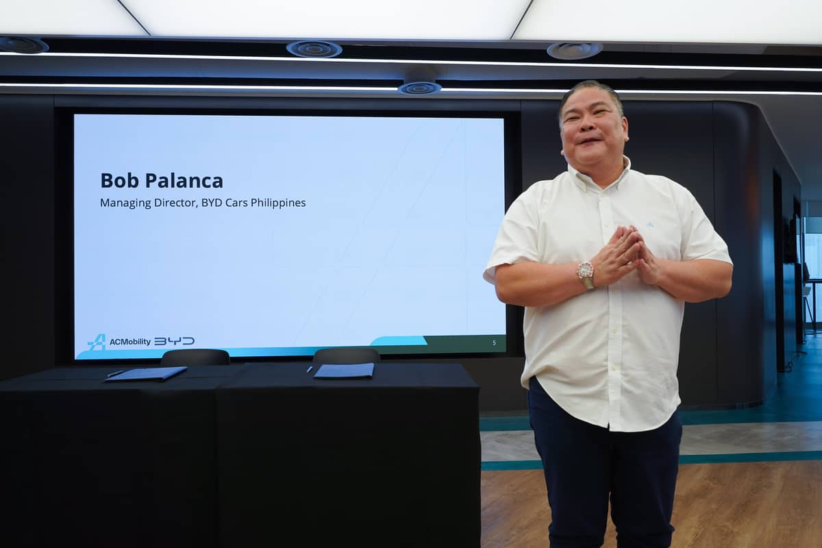 BOB Palanca, managing director of BYD Cars Philippines, presides over the launch.